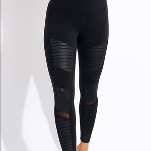 All Yoga Black Moto High Waisted Leggings - S